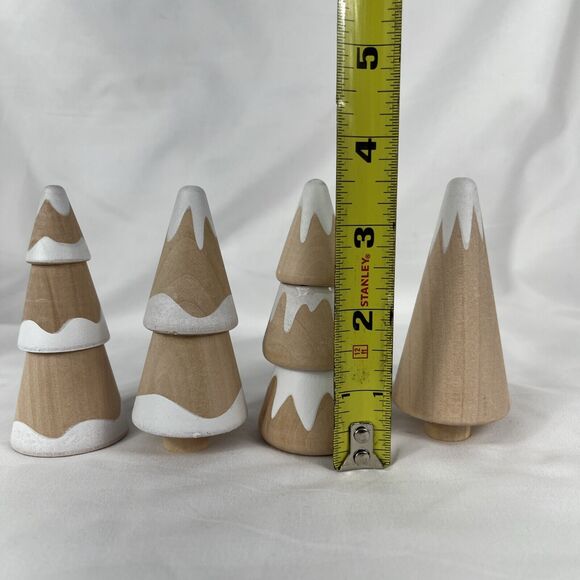 Bullseye Playground Wooden Christmas Trees Lot Set Of Four - Picture 4 of 8